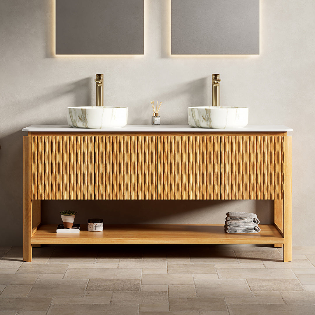 Sharma 60-Inch Freestanding Vanity with Ceramic Vessel Sink