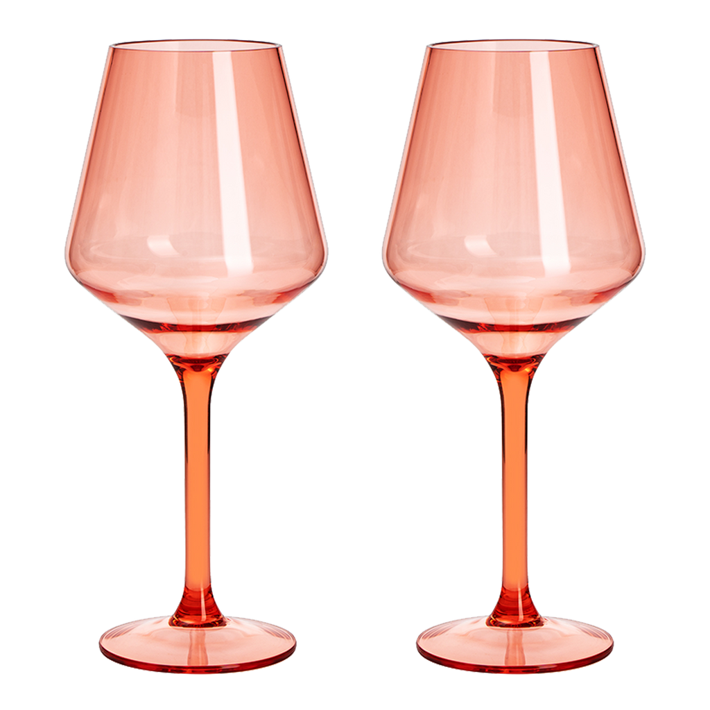 Saint Tropez Acrylic Stemmed Wine Glassware, Set of 2