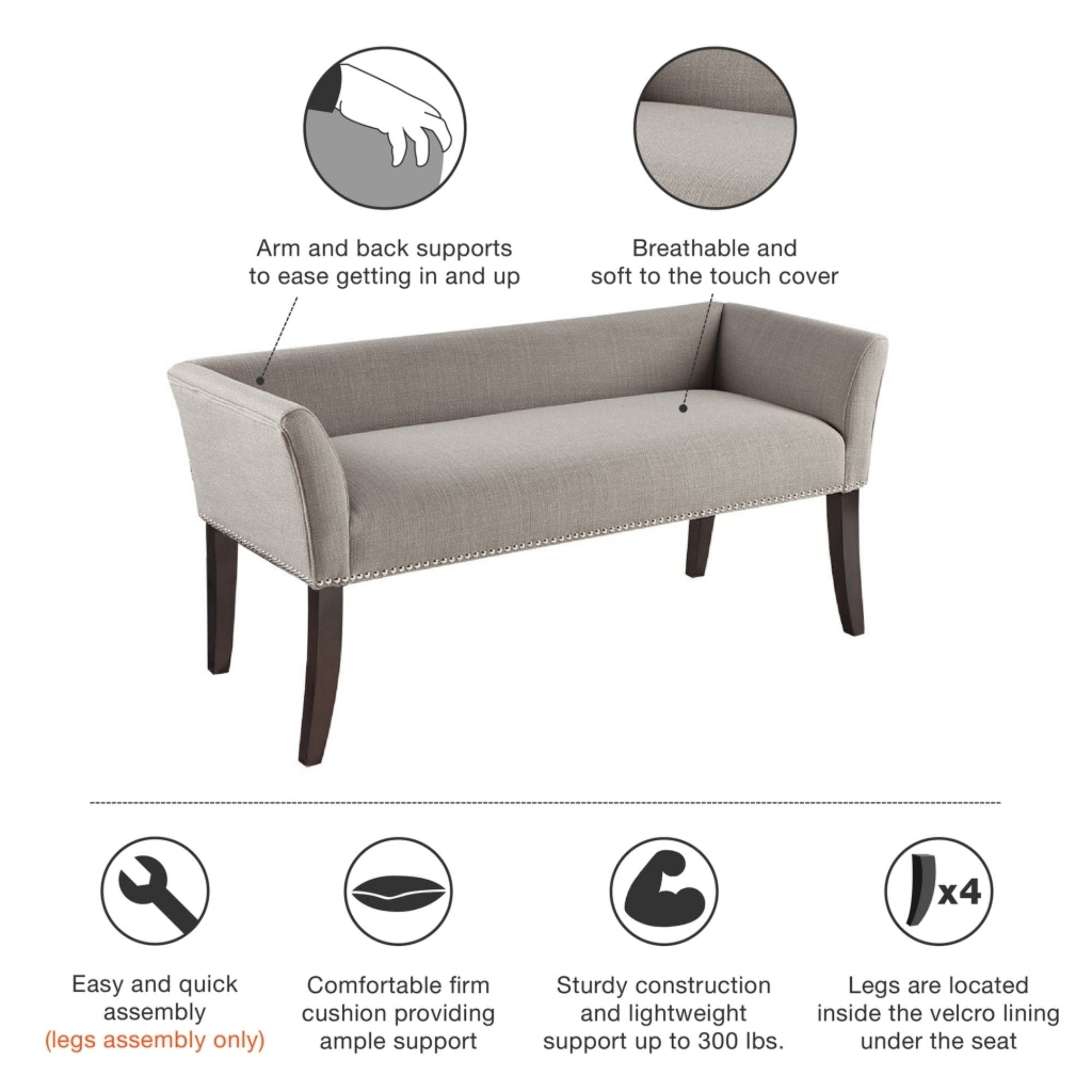 Tailored Upholstered Accent Bench