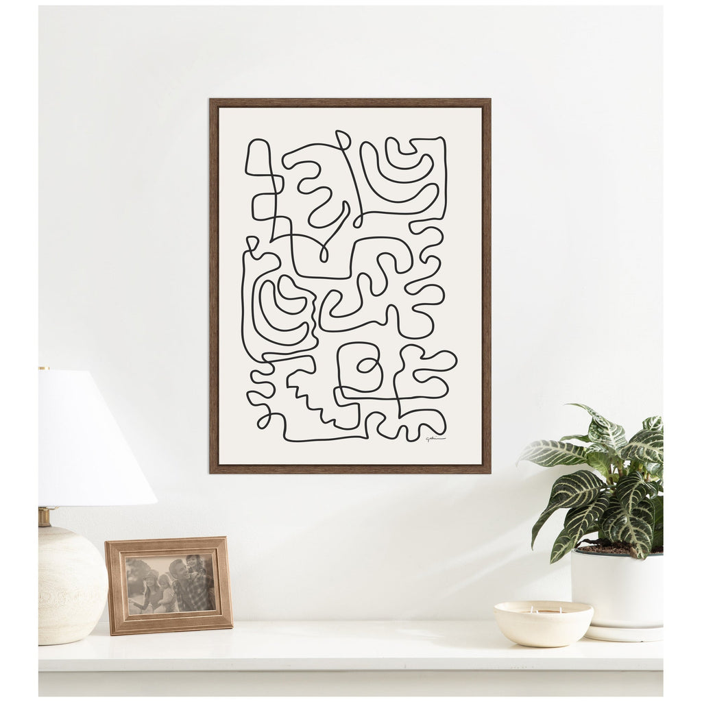 Connected Lines by Gabrielly Guedes Framed Canvas Wall Art Print