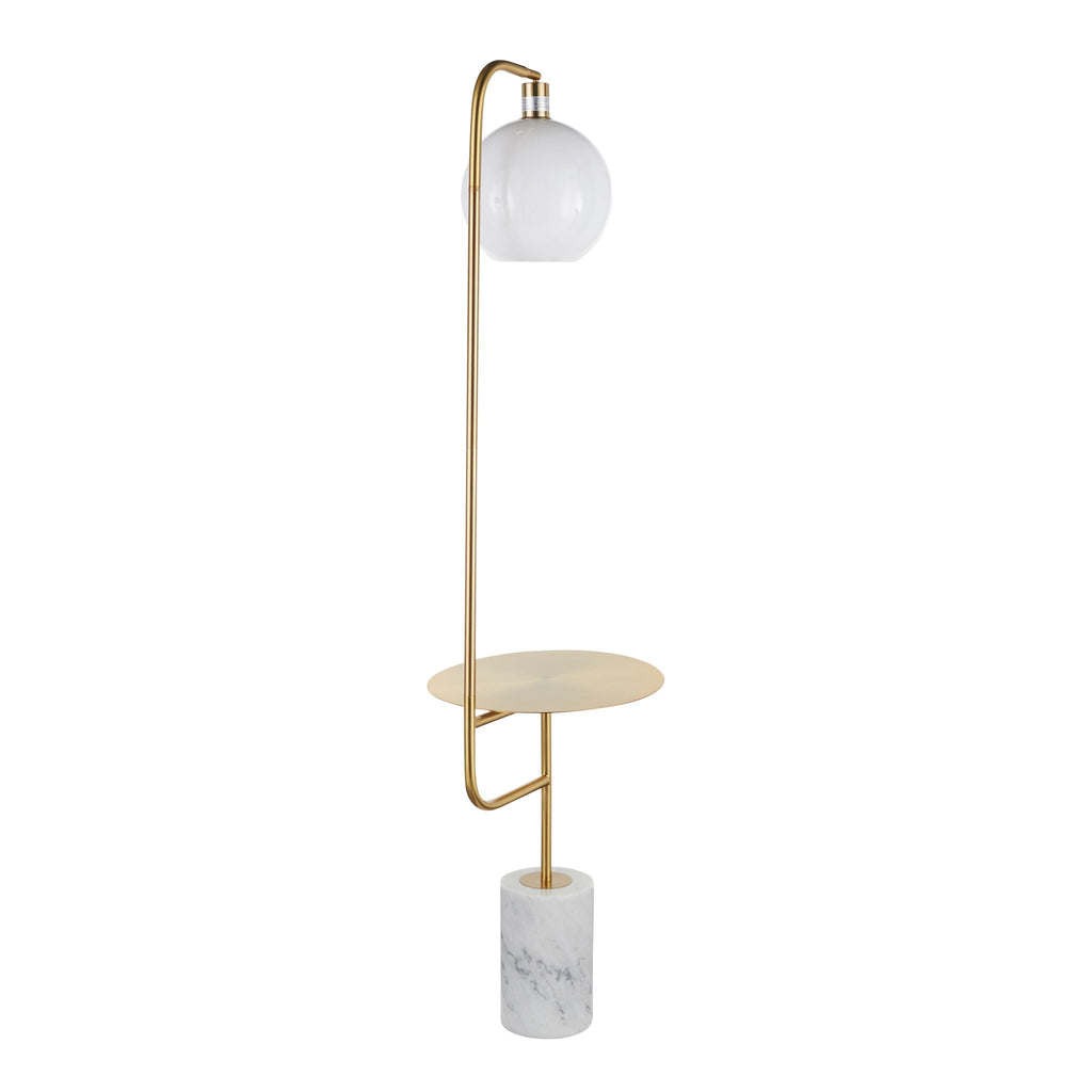 Symbol Marble Side-Table Floor Lamp — White