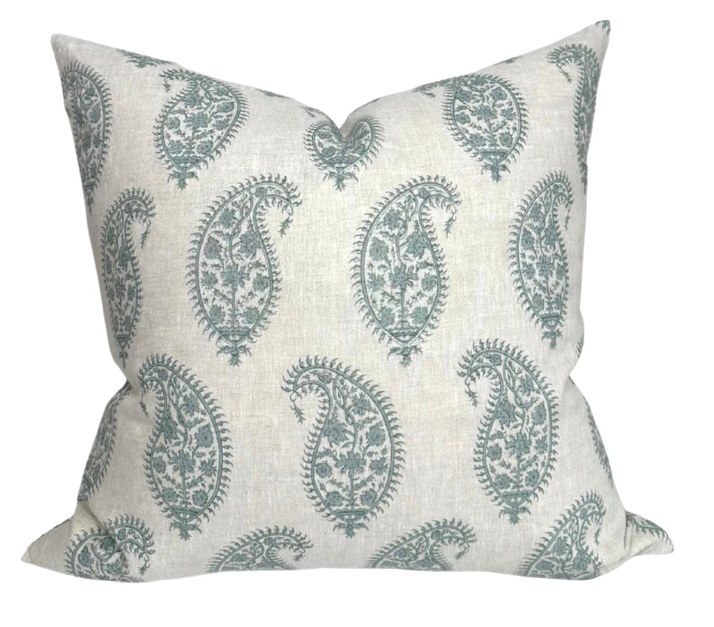 Paisley Pillow Cover in Celadon, Walter G Textiles