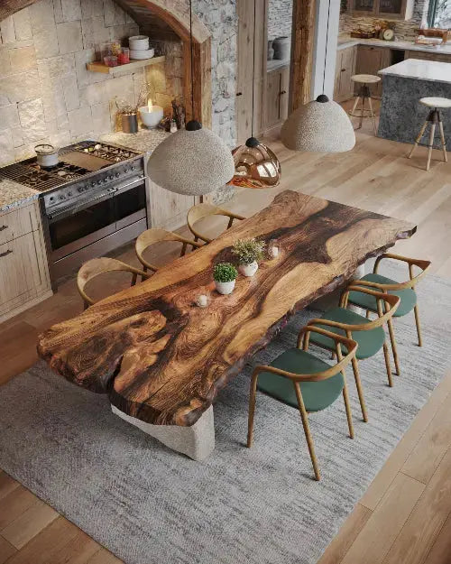 Wabi-Sabi Solid Walnut Dining Table