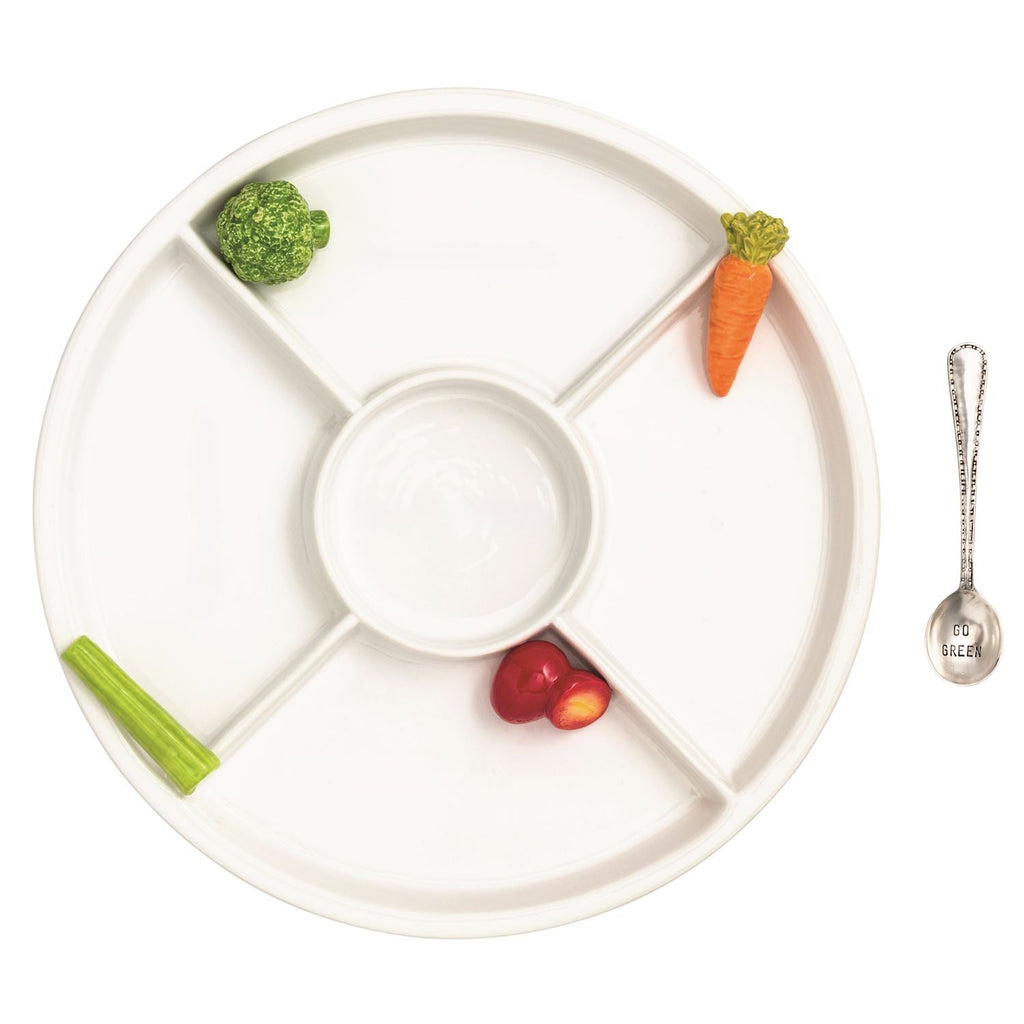 Veggie Icon Crudité Ceramic Server with Spoon