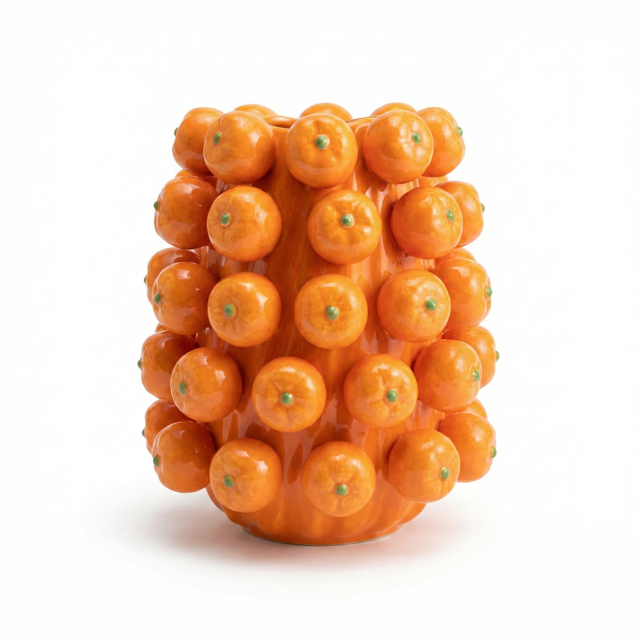Ceramic Orange Cluster Vase