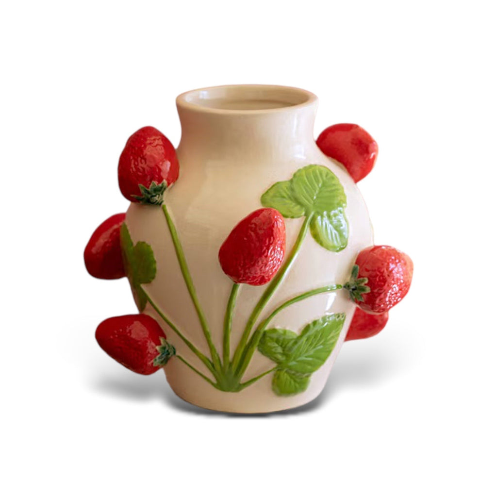 Strawberry Patch Ceramic Vase