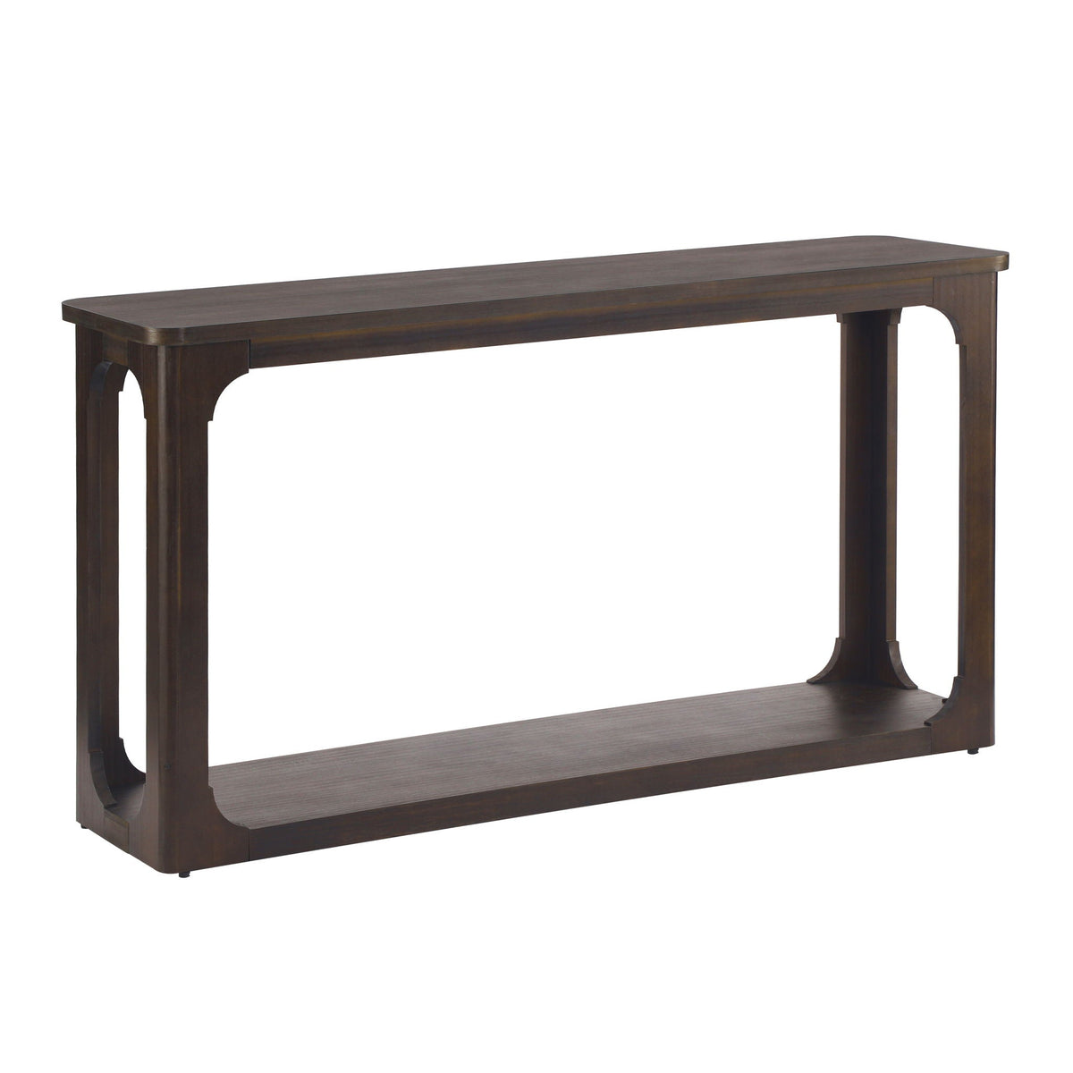 Espresso Console Table with Arched Cutouts
