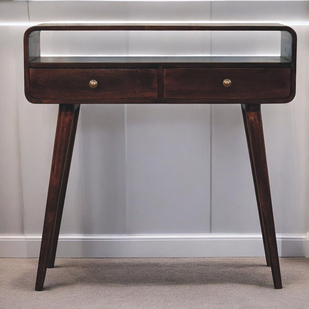 Curved Mango Wood Console Table