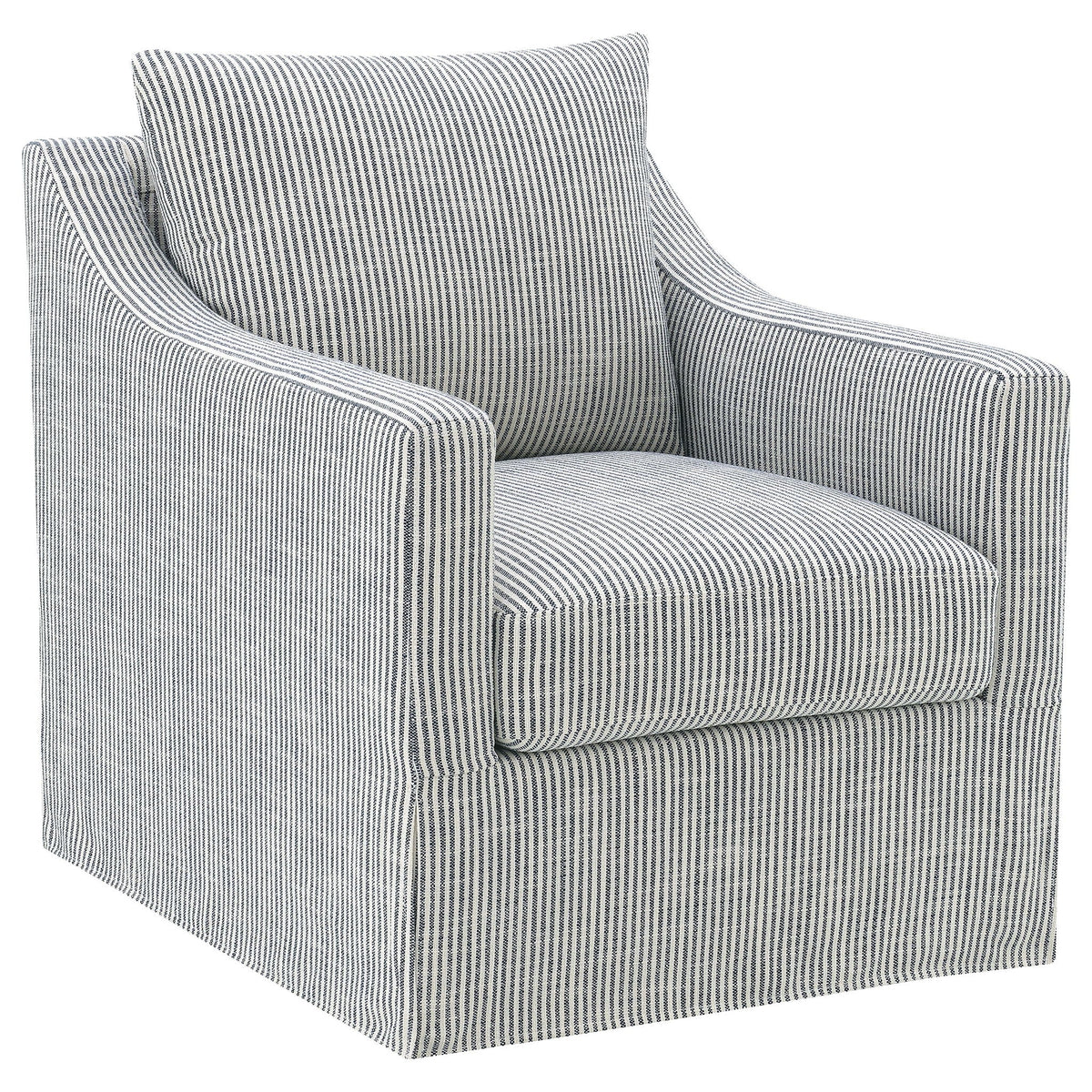 Merced - Upholstered Sloped Arm Accent Swivel Chair With 360 Degree Swivel Base - Gray
