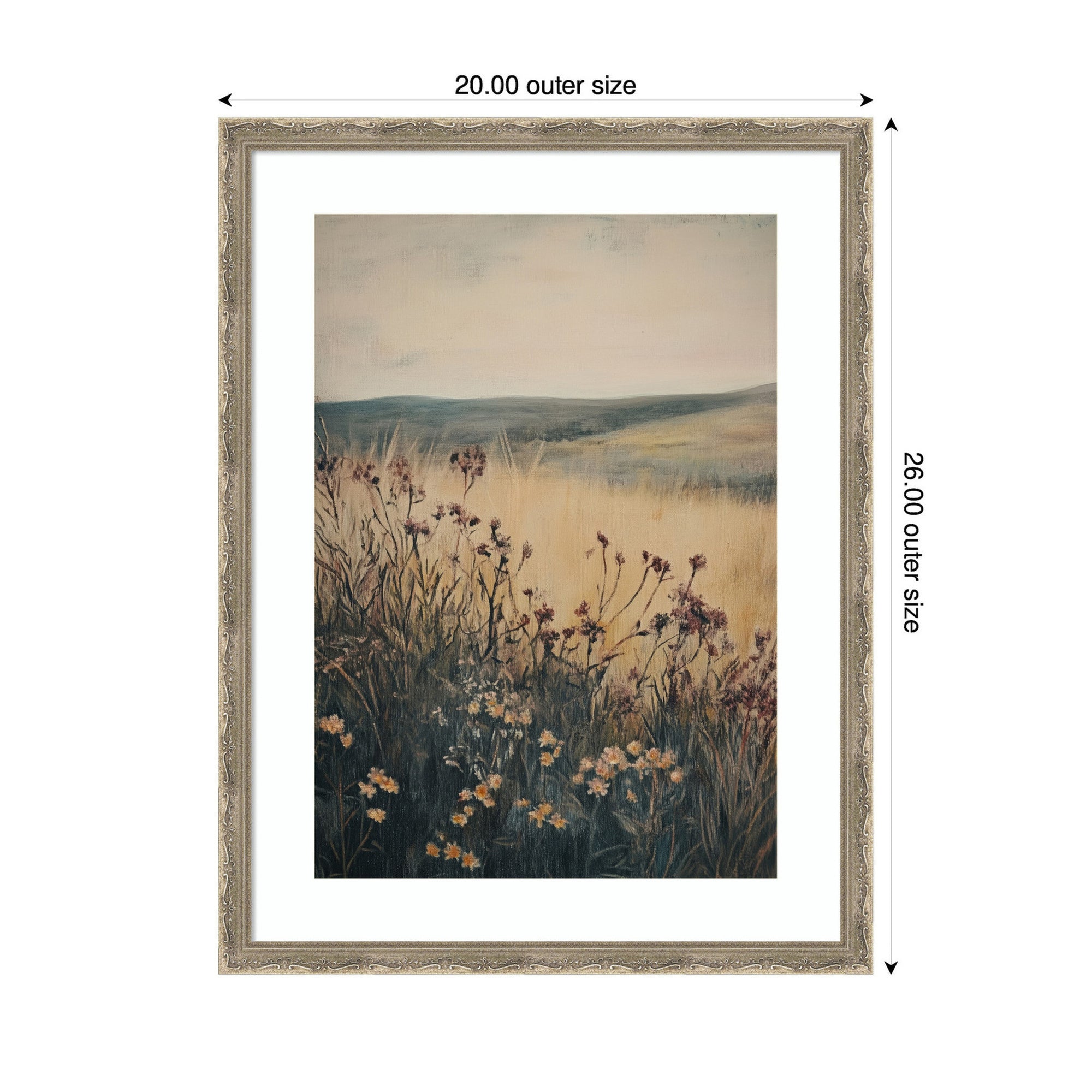 Landscape Wild Flower by Melloi Art Prints Framed Wall Art Print