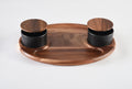 Acacia Charcuterie Board with Black Bowls & Lids