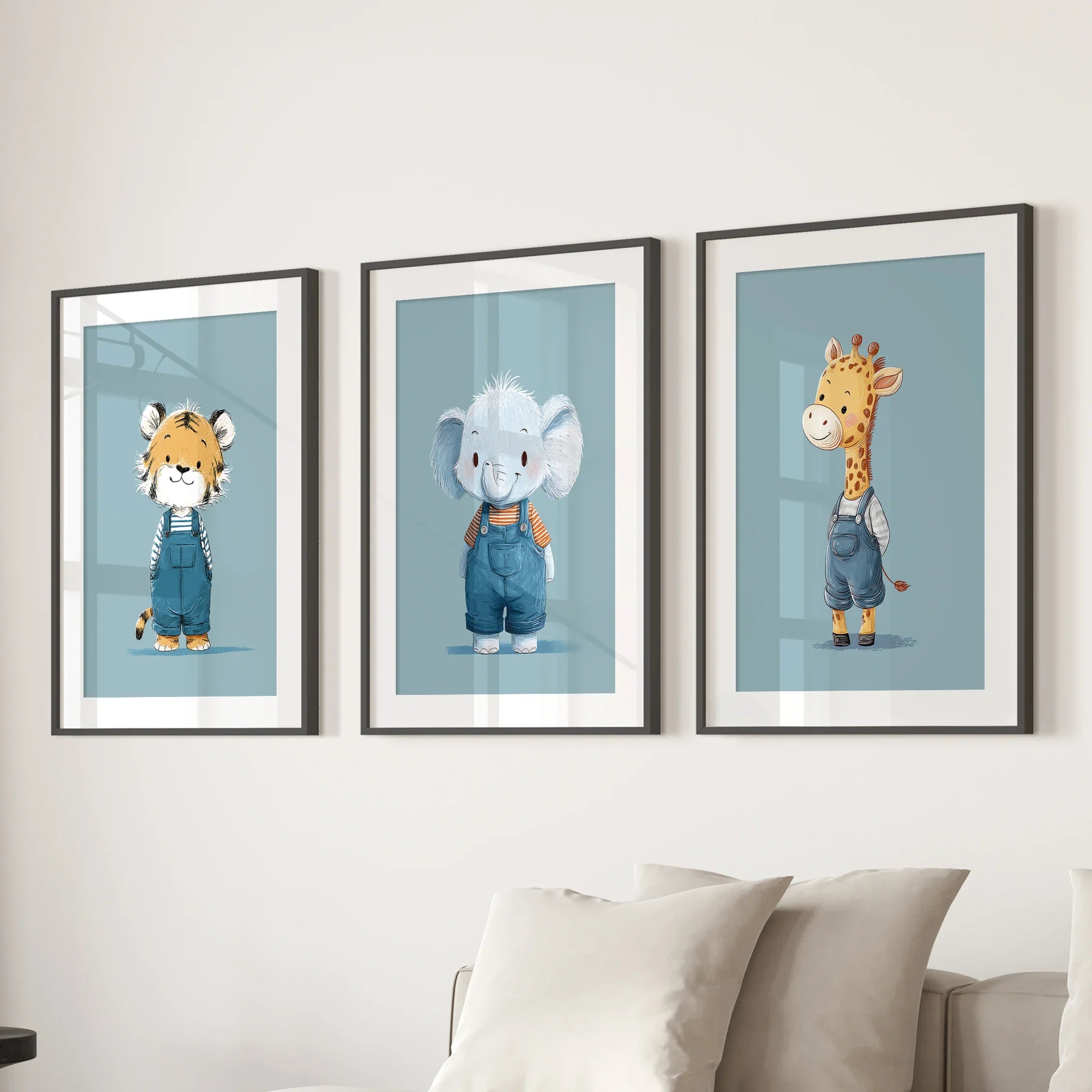 Baby Safari Nursery Wall Art Set