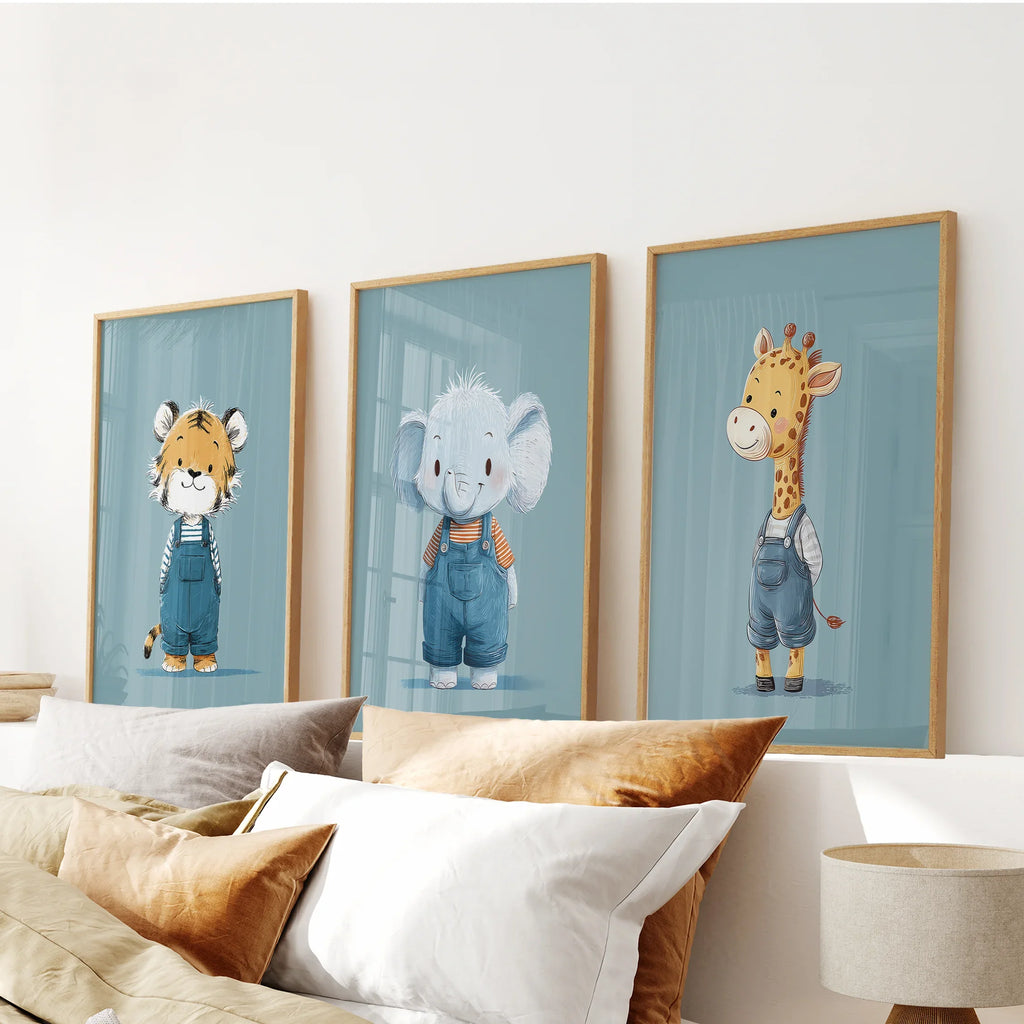 Baby Safari Nursery Wall Art Set