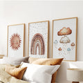 Earthy Rainbow Nursery Wall Art Set