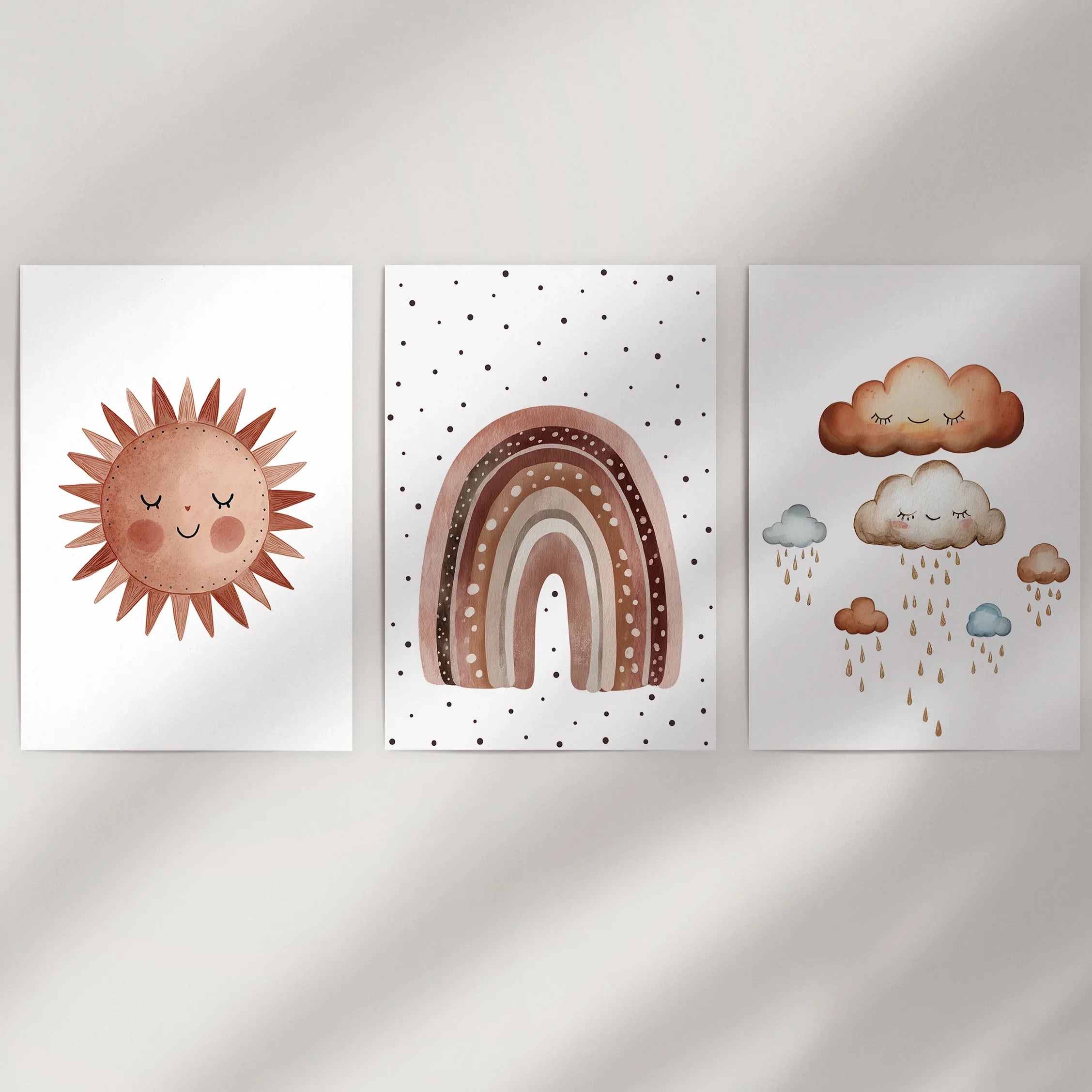 Earthy Rainbow Nursery Wall Art Set