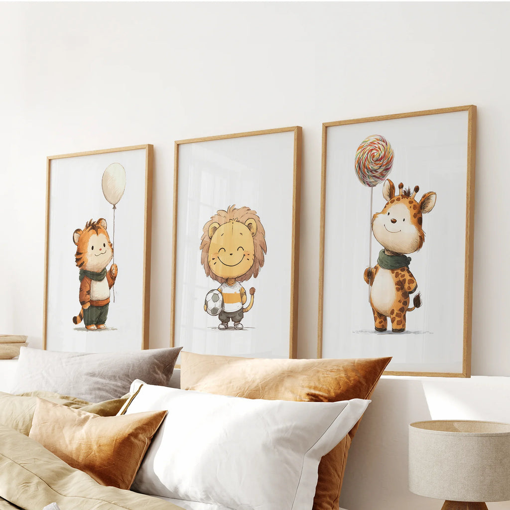 Woodland Safari Nursery Wall Art Set