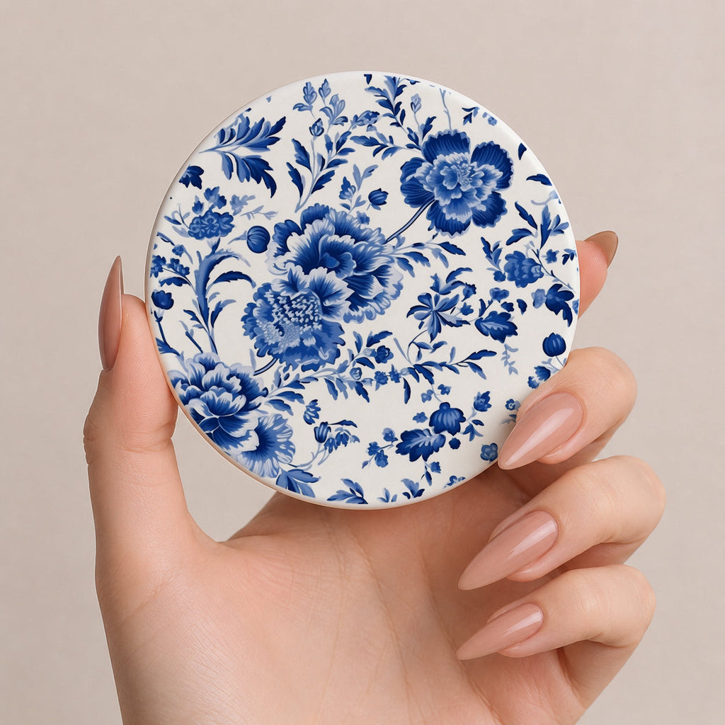 Blue & White Chinoiserie Ceramic Coasters