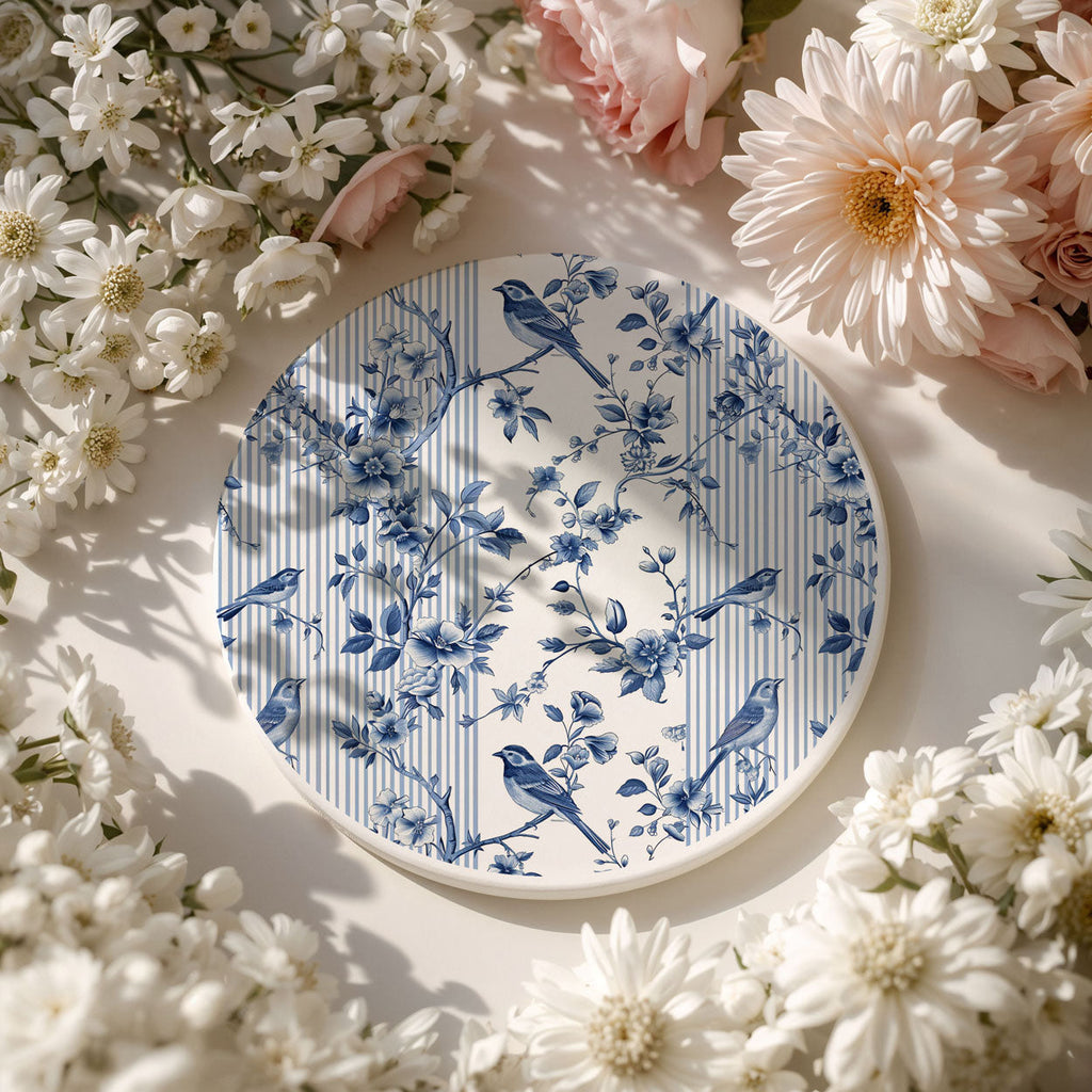 Blue & White Chinoiserie Ceramic Coasters