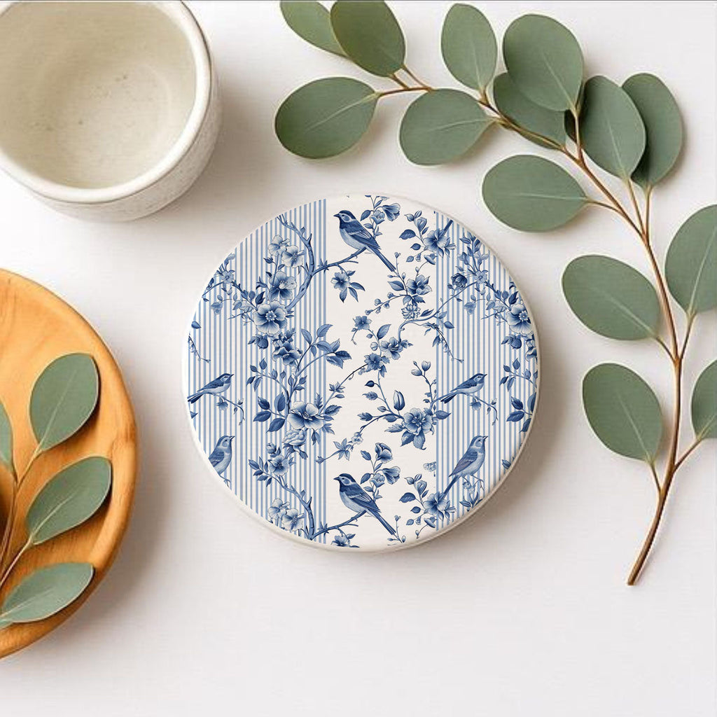Blue & White Chinoiserie Ceramic Coasters