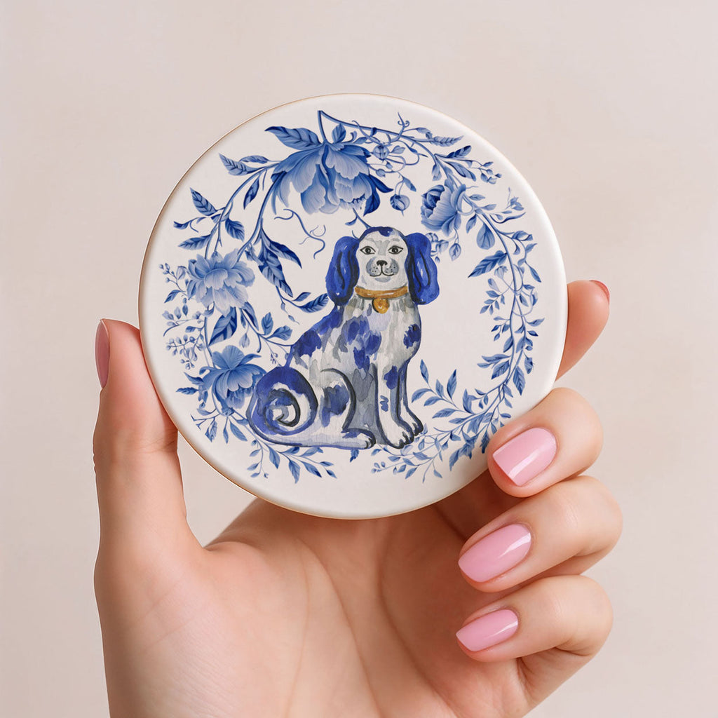 Blue & White Chinoiserie Ceramic Coasters