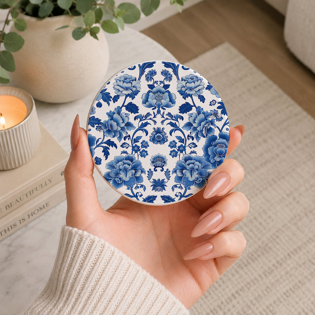 Blue & White Chinoiserie Ceramic Coasters