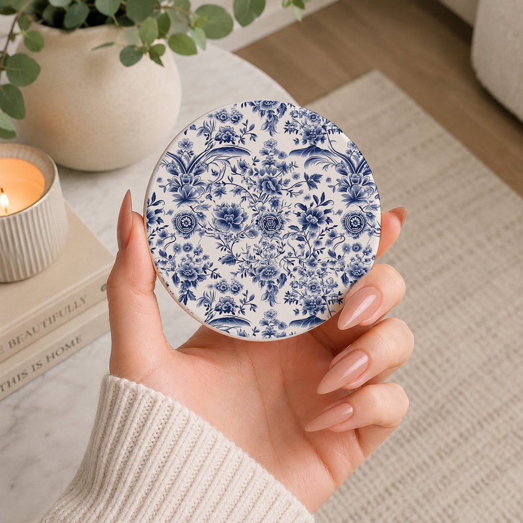 Blue & White Chinoiserie Ceramic Coasters