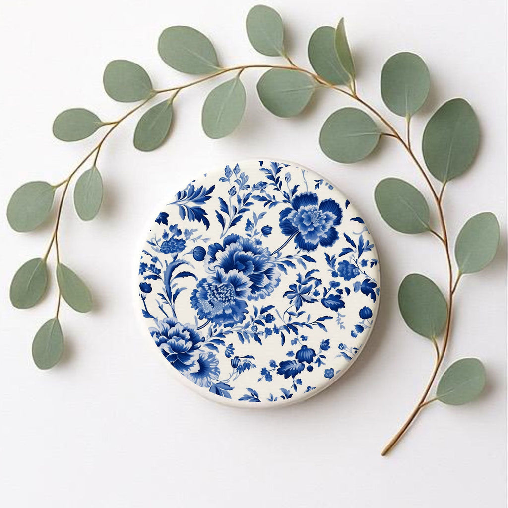 Blue & White Chinoiserie Ceramic Coasters
