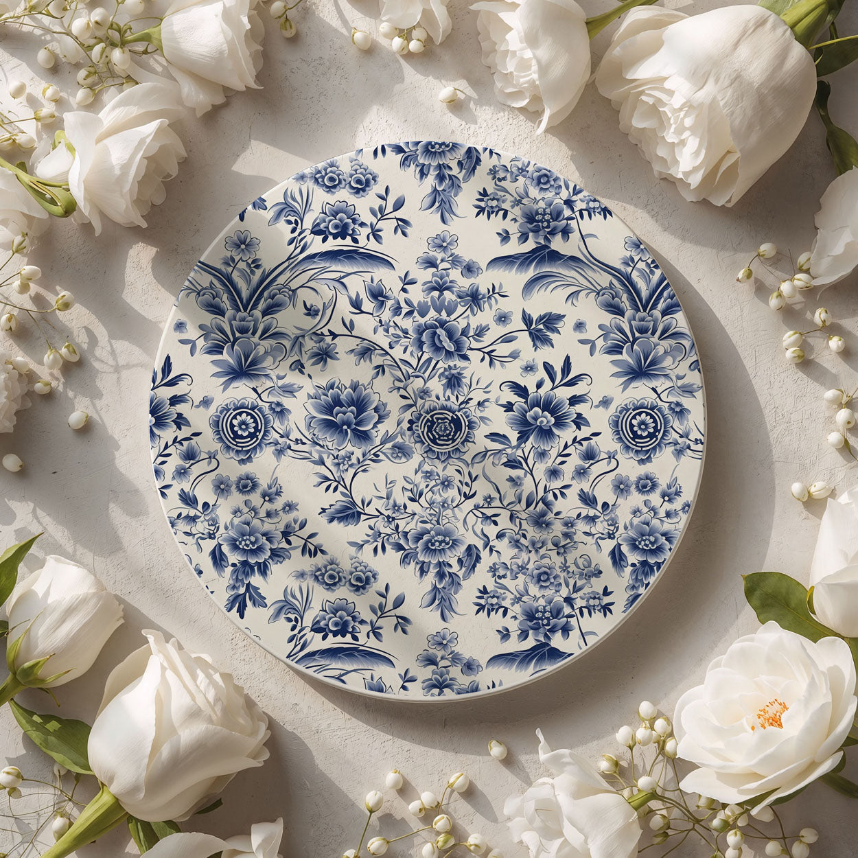 Blue & White Chinoiserie Ceramic Coasters