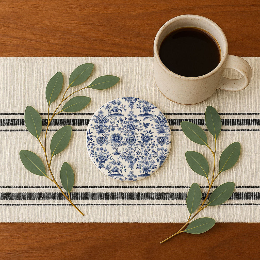 Blue & White Chinoiserie Ceramic Coasters