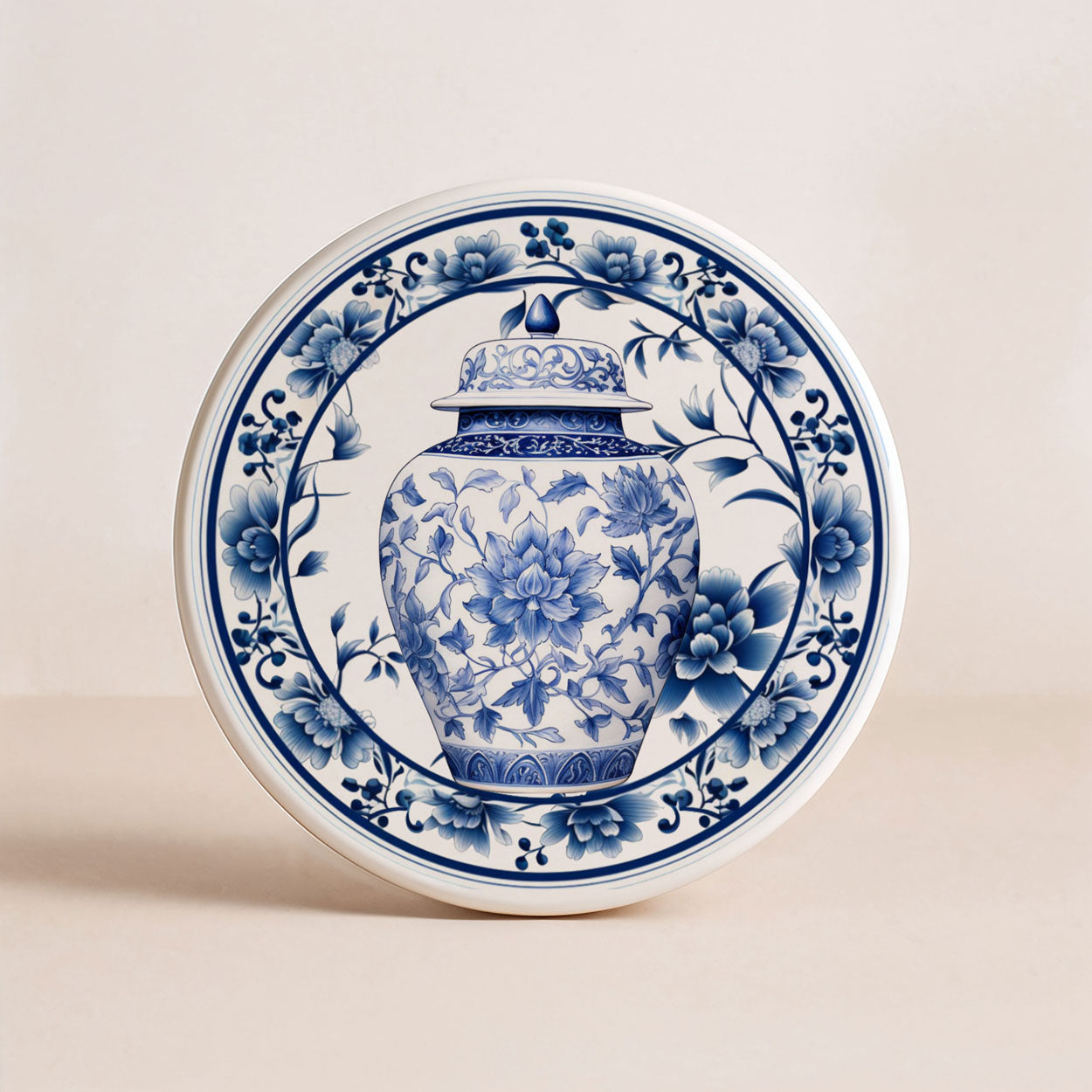 Blue & White Chinoiserie Ceramic Coasters