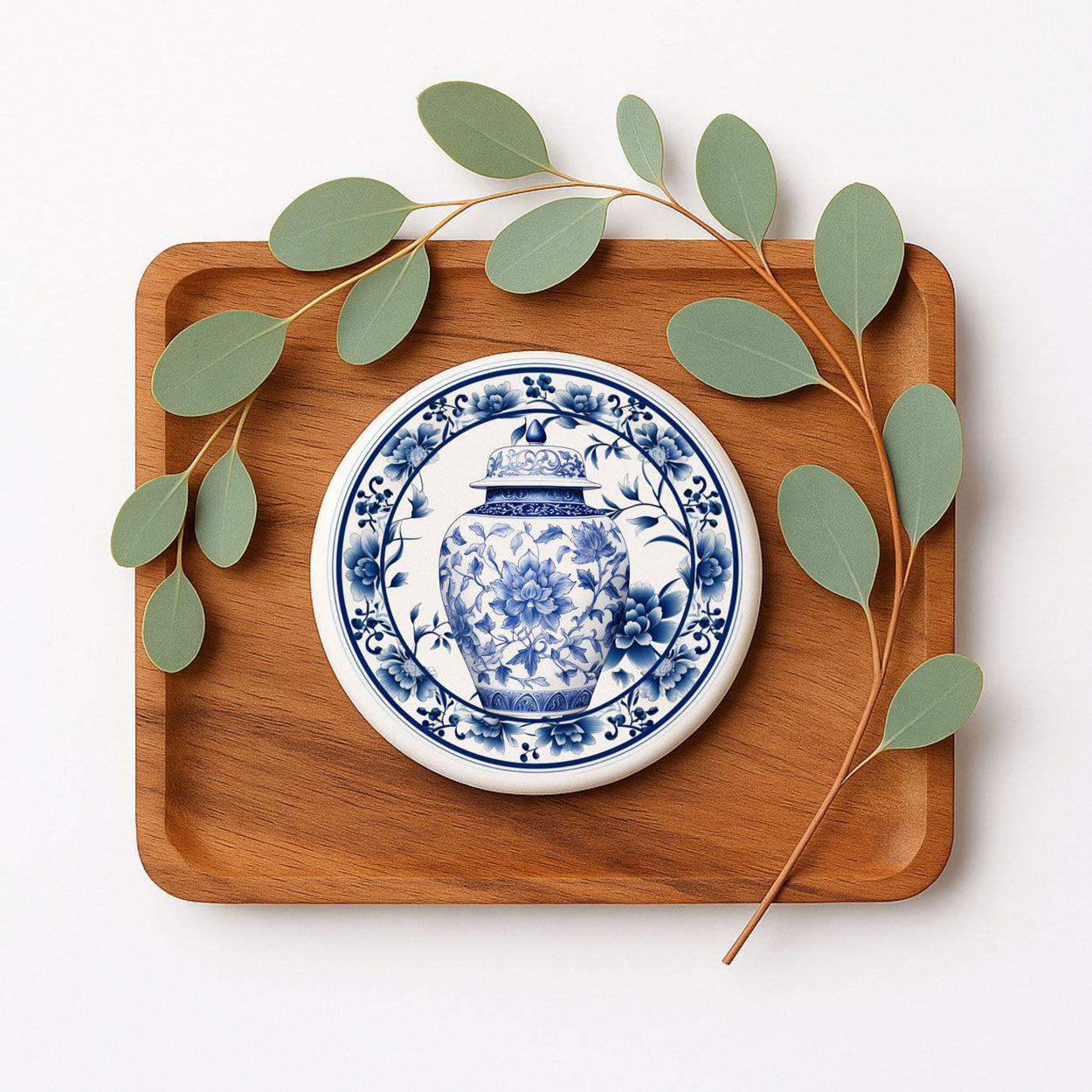 Blue & White Chinoiserie Ceramic Coasters