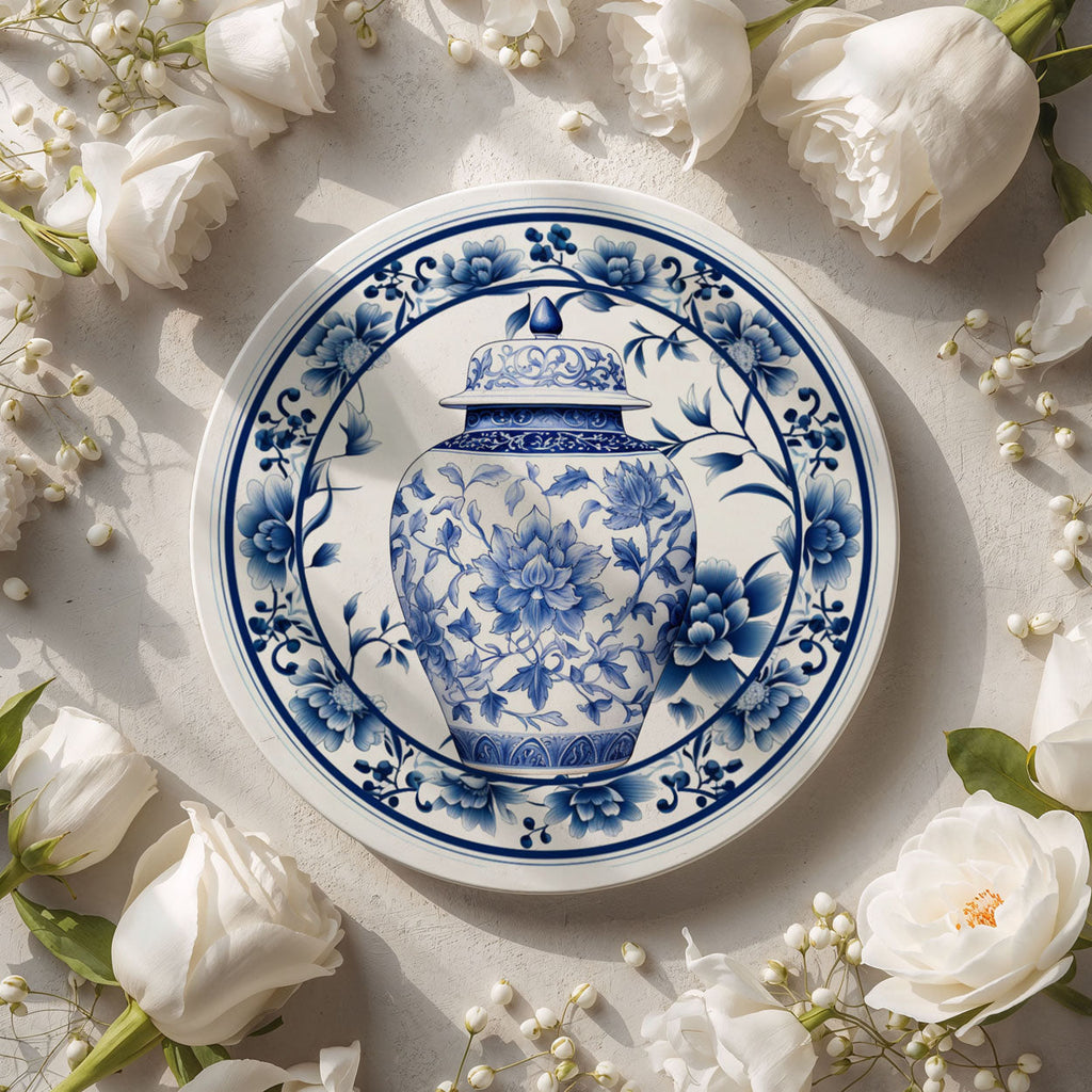 Blue & White Chinoiserie Ceramic Coasters