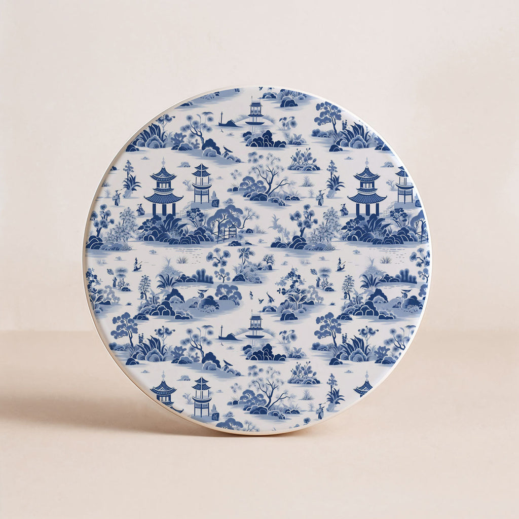 Blue & White Chinoiserie Ceramic Coasters