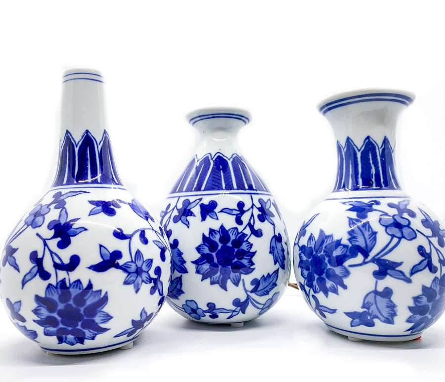 Blue & White Canton Vases