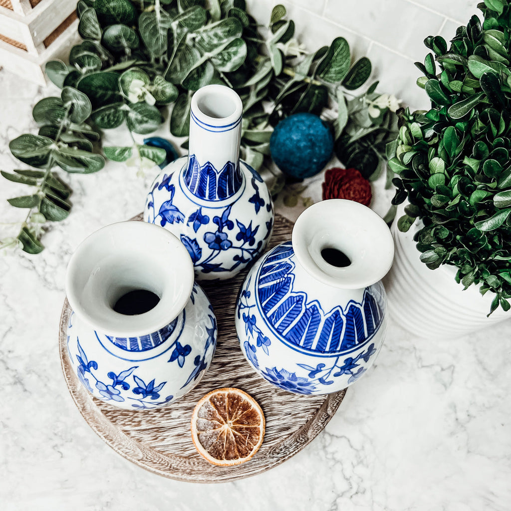 Blue & White Canton Vases