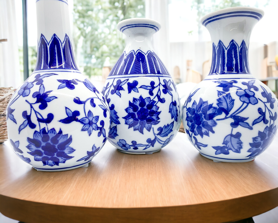 Blue & White Canton Vases