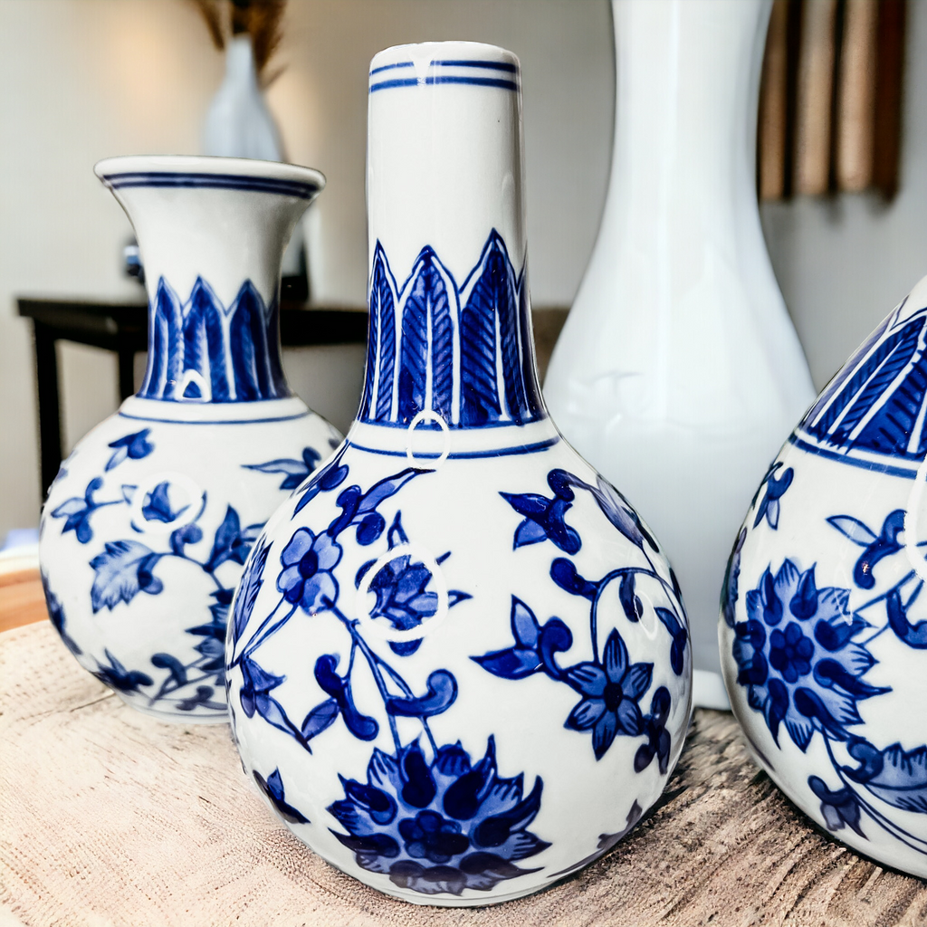 Blue & White Canton Vases