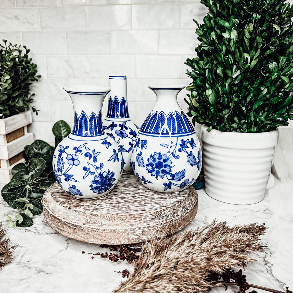 Blue & White Canton Vases