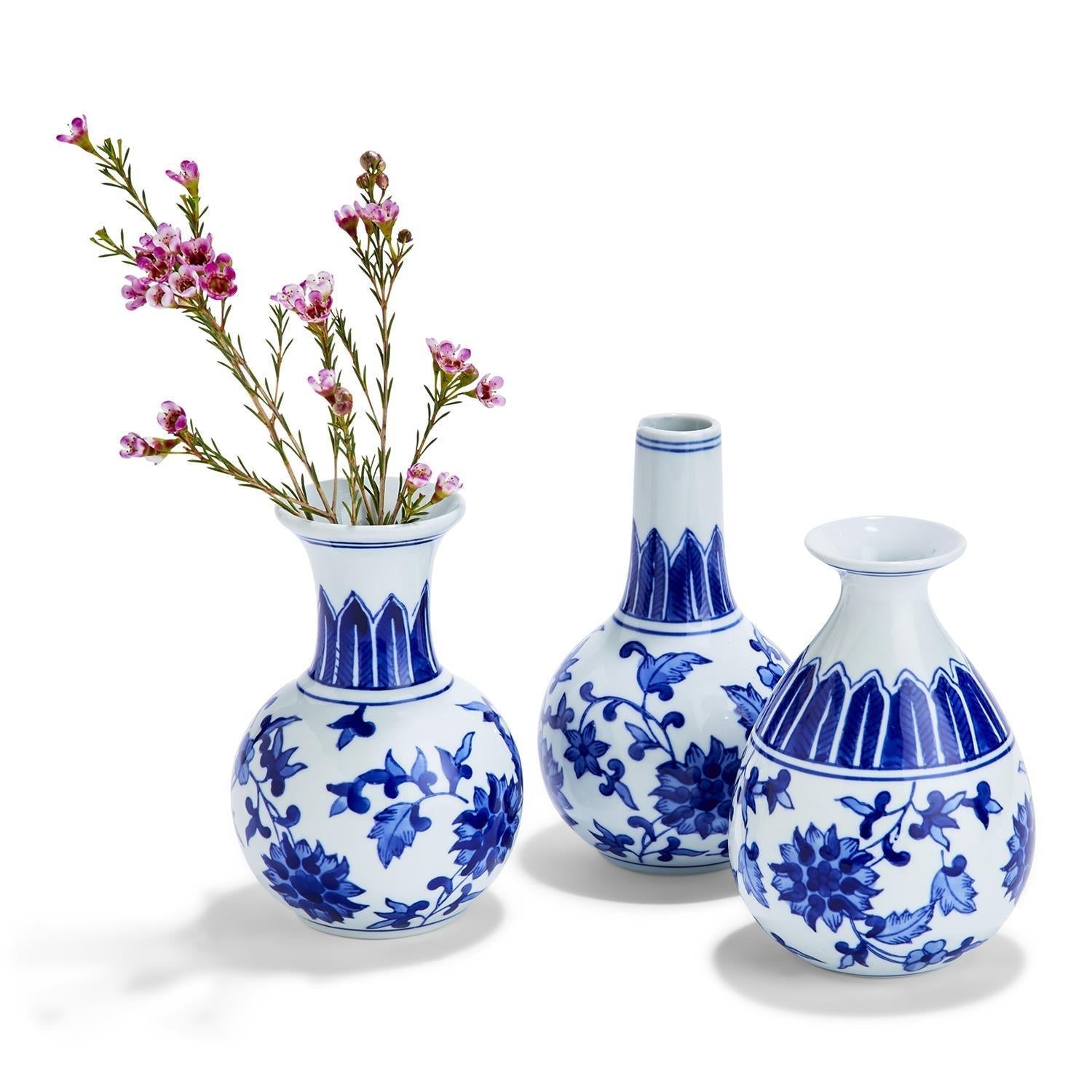 Blue & White Canton Vases
