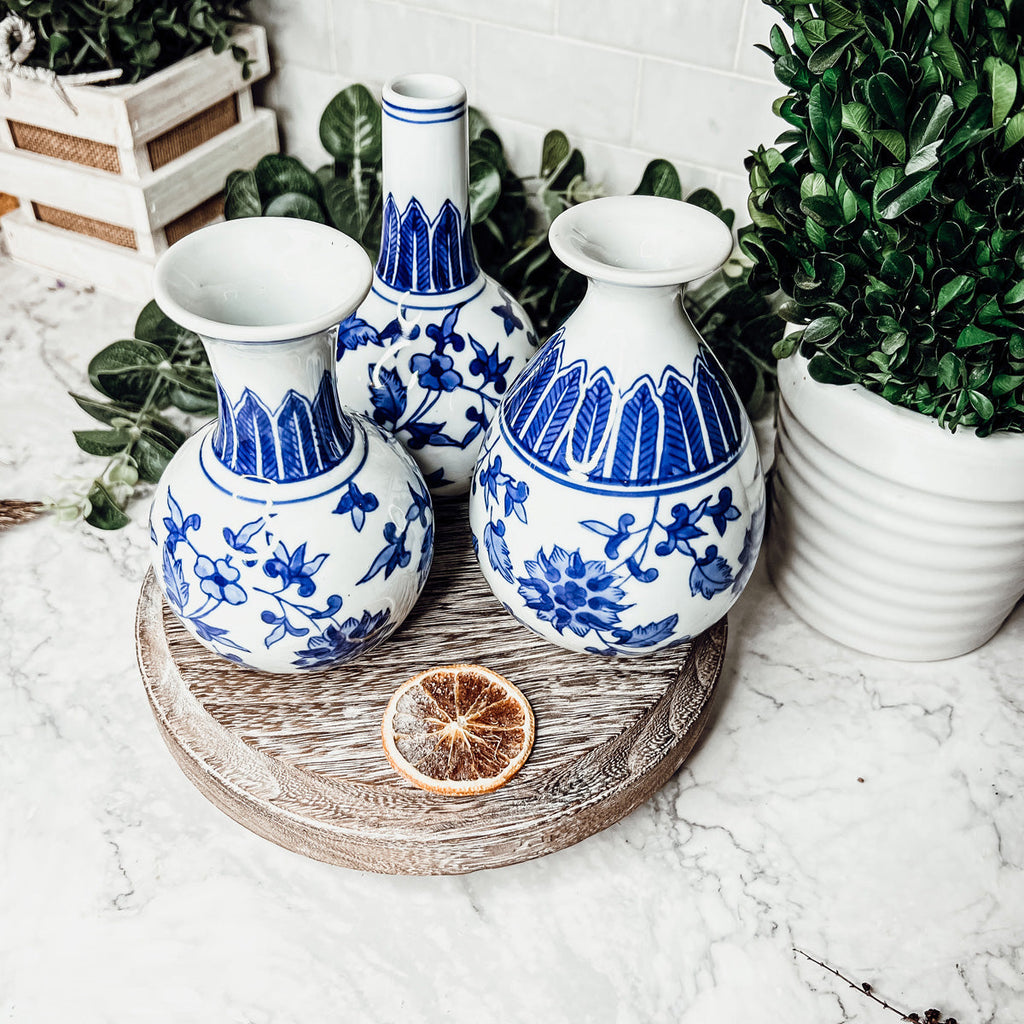Blue & White Canton Vases