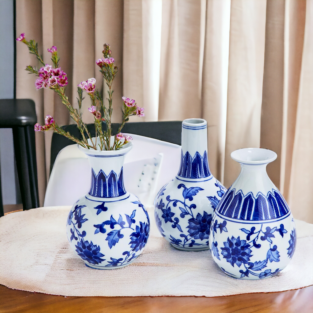 Blue & White Canton Vases