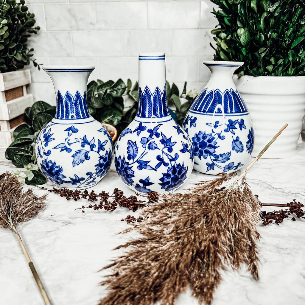Blue & White Canton Vases