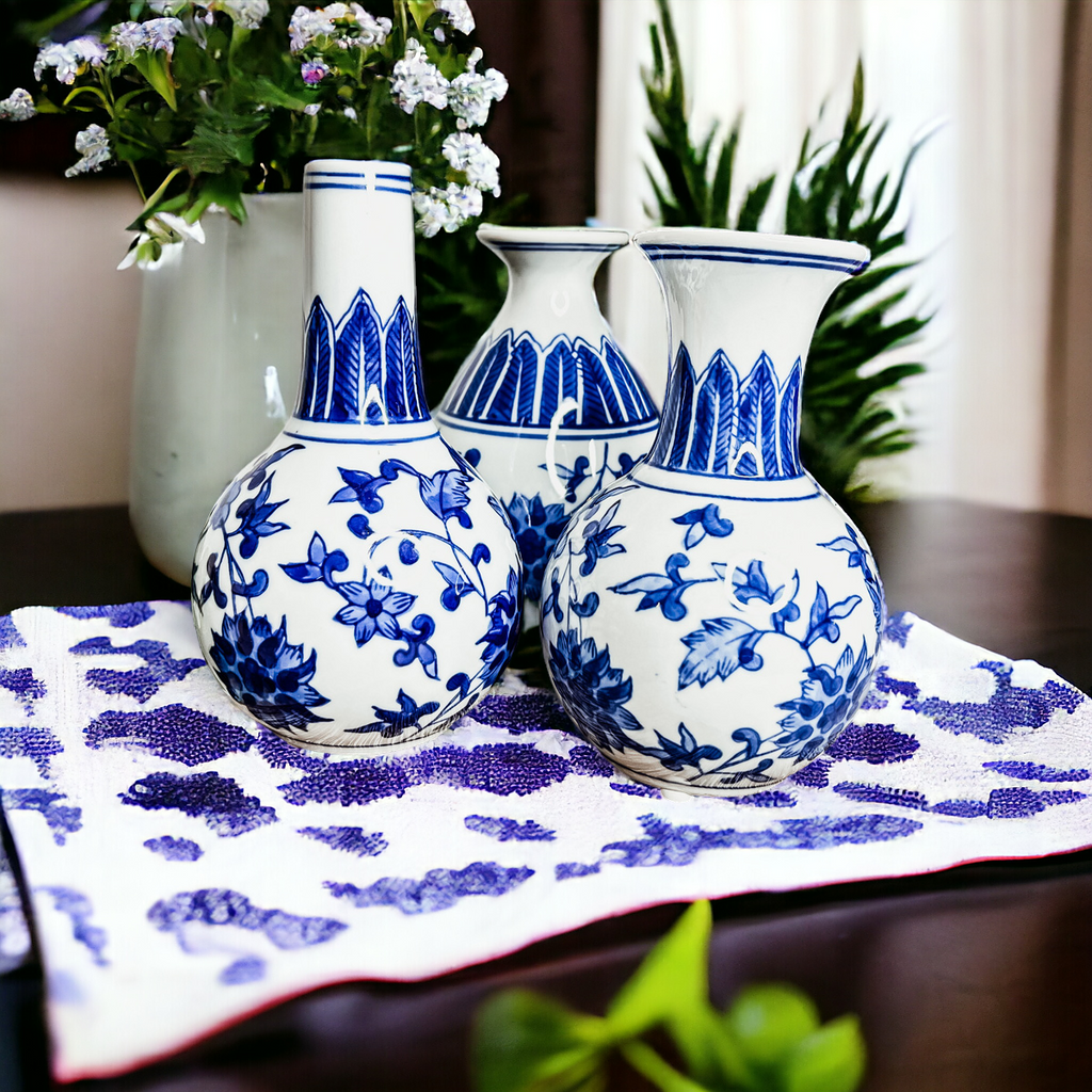 Blue & White Canton Vases
