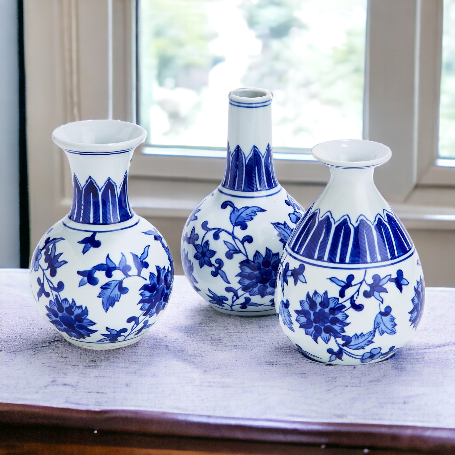 Blue & White Canton Vases