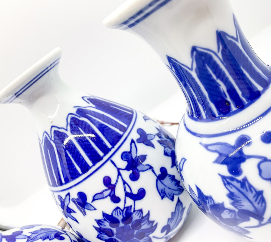 Blue & White Canton Vases