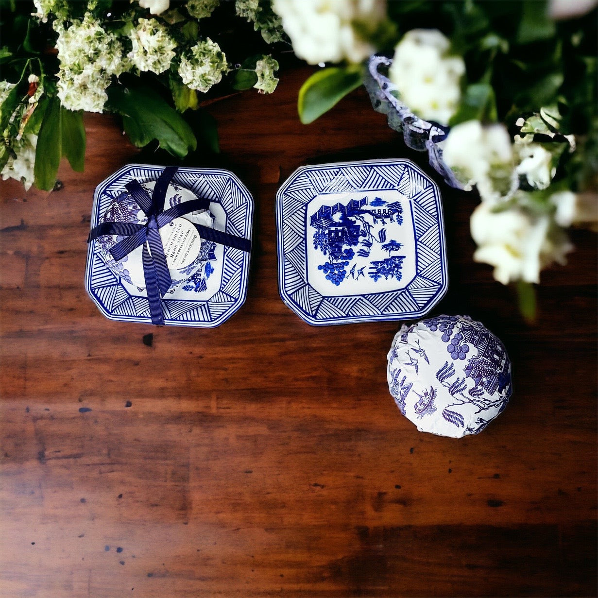 Blue & White Chinoiserie Soap & Trinket Dishes