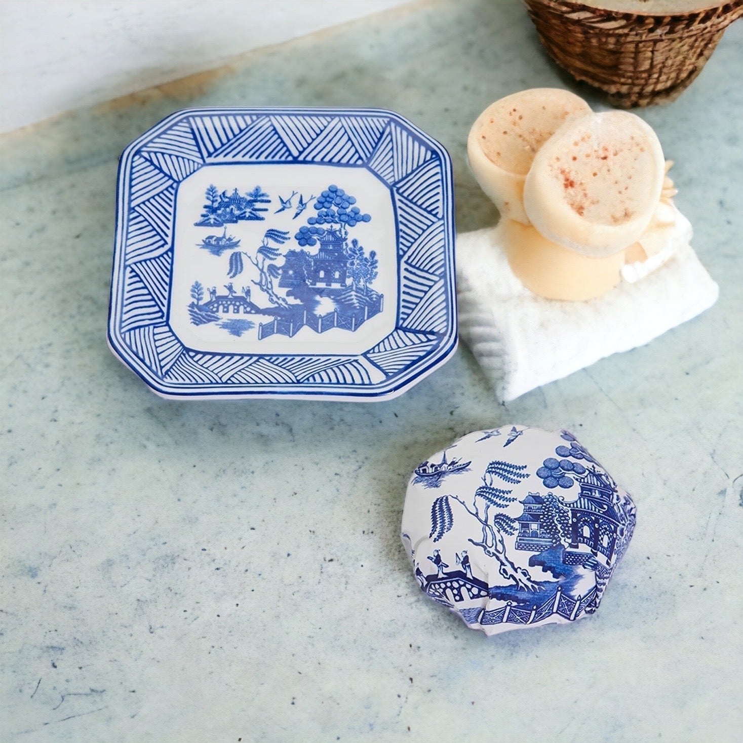 Blue & White Chinoiserie Soap & Trinket Dishes