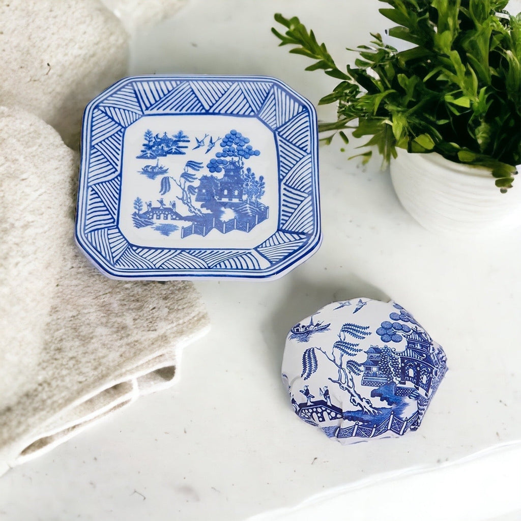 Blue & White Chinoiserie Soap & Trinket Dishes