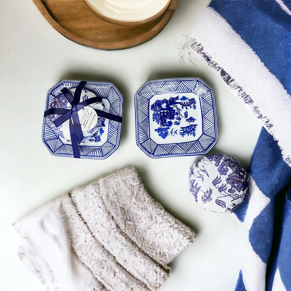 Blue & White Chinoiserie Soap & Trinket Dishes