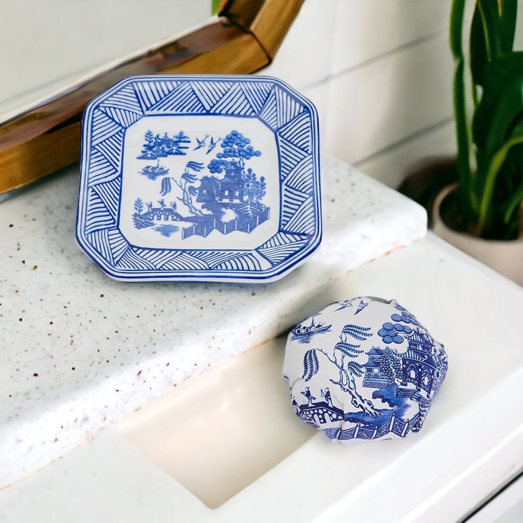Blue & White Chinoiserie Soap & Trinket Dishes